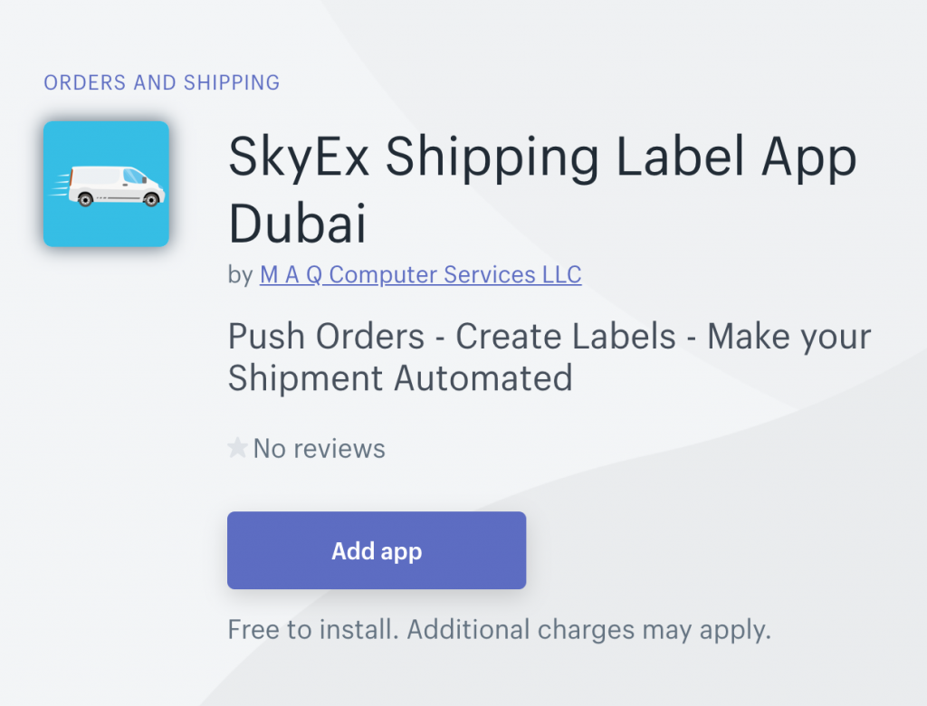 SkyEx Shipping Label App Dubai